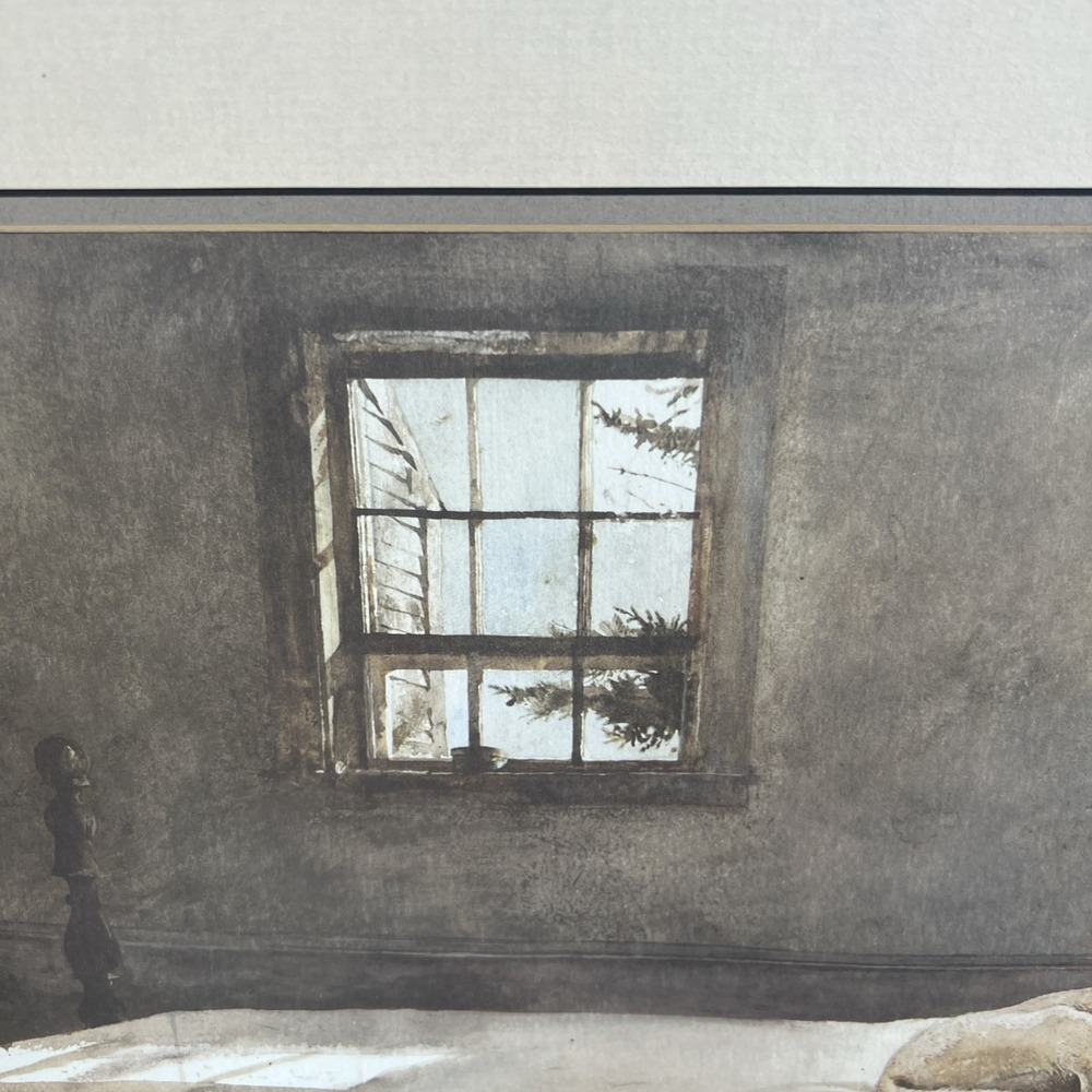 VTG Andrew Wyeth Master Bedroom 1985 Framed 22"x18" Matted Print Americana Art - Picture 4 of 16